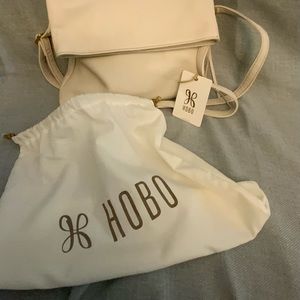 HOBO bag cream color removable strap magnetic closure phone pocket leather